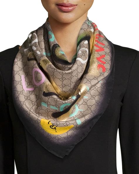 foulard gucci multicolor|Gucci Scarves, Silks, Stoles & Shawls for Women .